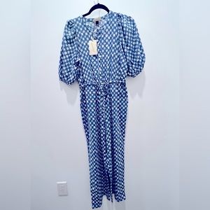 Universal Thread Blue and White Jumpsuit